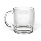 New Mexico Engraved Glass Coffee Mug — 'Home' 12.25oz Clear Tea & Coffee Cup