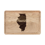 Illinois Home Engraved Wooden Cutting Board Prairie State State Kitchen Decor