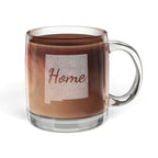 New Mexico Engraved Glass Coffee Mug — 'Home' 12.25oz Clear Tea & Coffee Cup