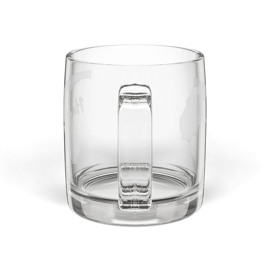 Florida Engraved Glass Coffee Mug — 'Home' 12.25oz Clear Tea & Coffee Cup - coffee mug by Gadzooks Gifts