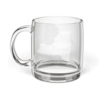 New York Engraved Glass Coffee Mug — 'Home' 12.25oz Clear Tea & Coffee Cup