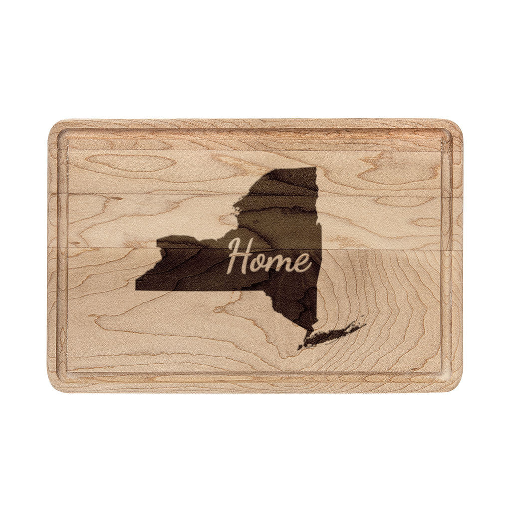 New York Home Engraved Wooden Cutting Board Empire State State Kitchen Decor