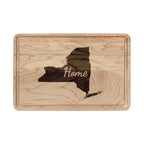 New York Home Engraved Wooden Cutting Board Empire State State Kitchen Decor
