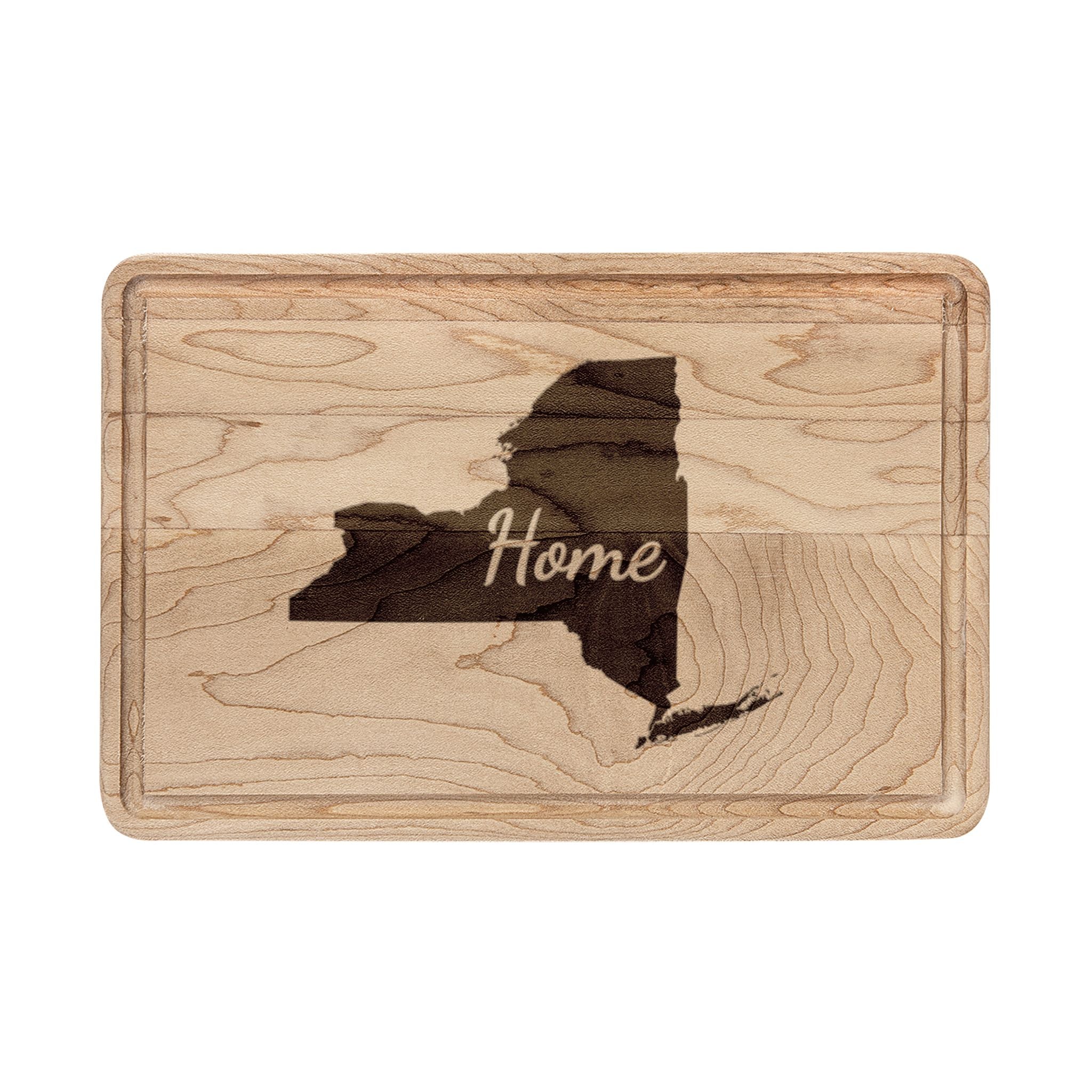 New York Home Engraved Wooden Cutting Board Empire State State Kitchen Decor