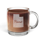 Utah Engraved Glass Coffee Mug — 'Home' 12.25oz Clear Tea & Coffee Cup