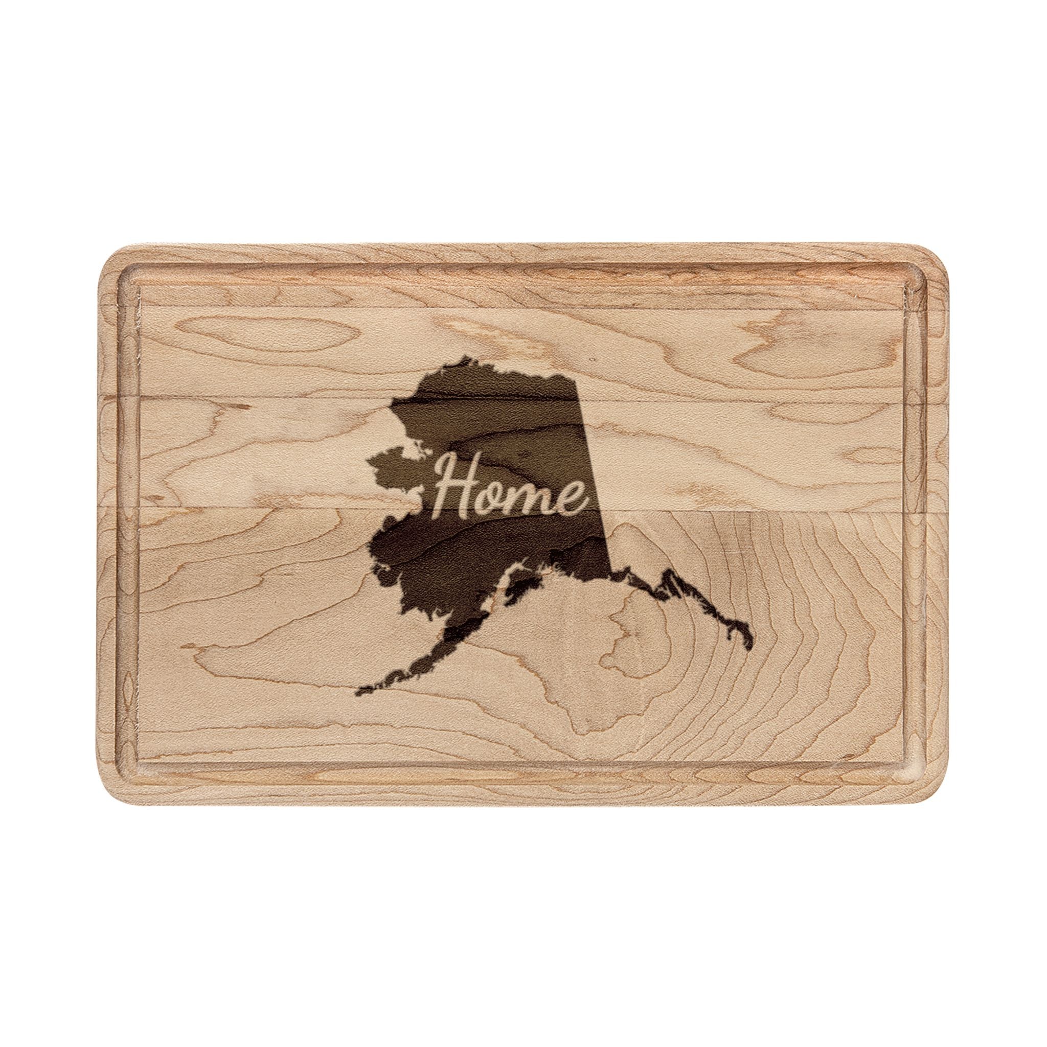 Alaska Home Engraved Wooden Cutting Board Last Frontier State Kitchen Decor