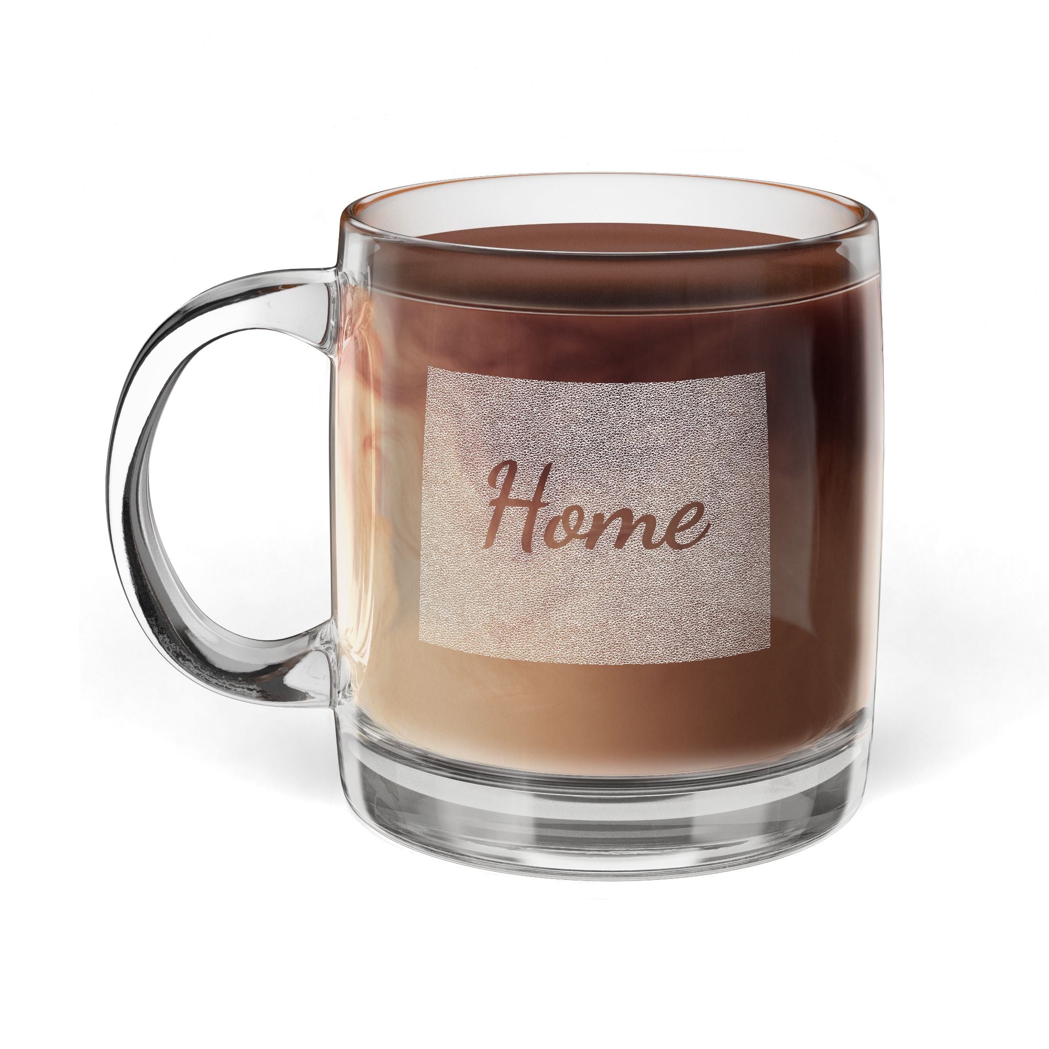 Wyoming Home Engraved Glass Coffee Mug 12.25oz Clear Tea and Coffee Cup Cowboy State Gift