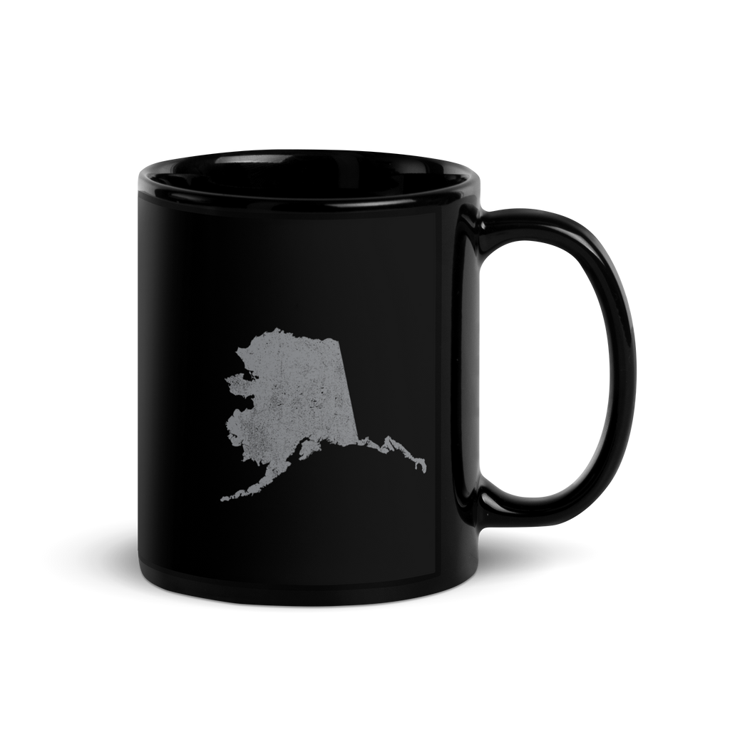 Alaska State Black Glossy Ceramic Coffee Mug Last Frontier State Pride