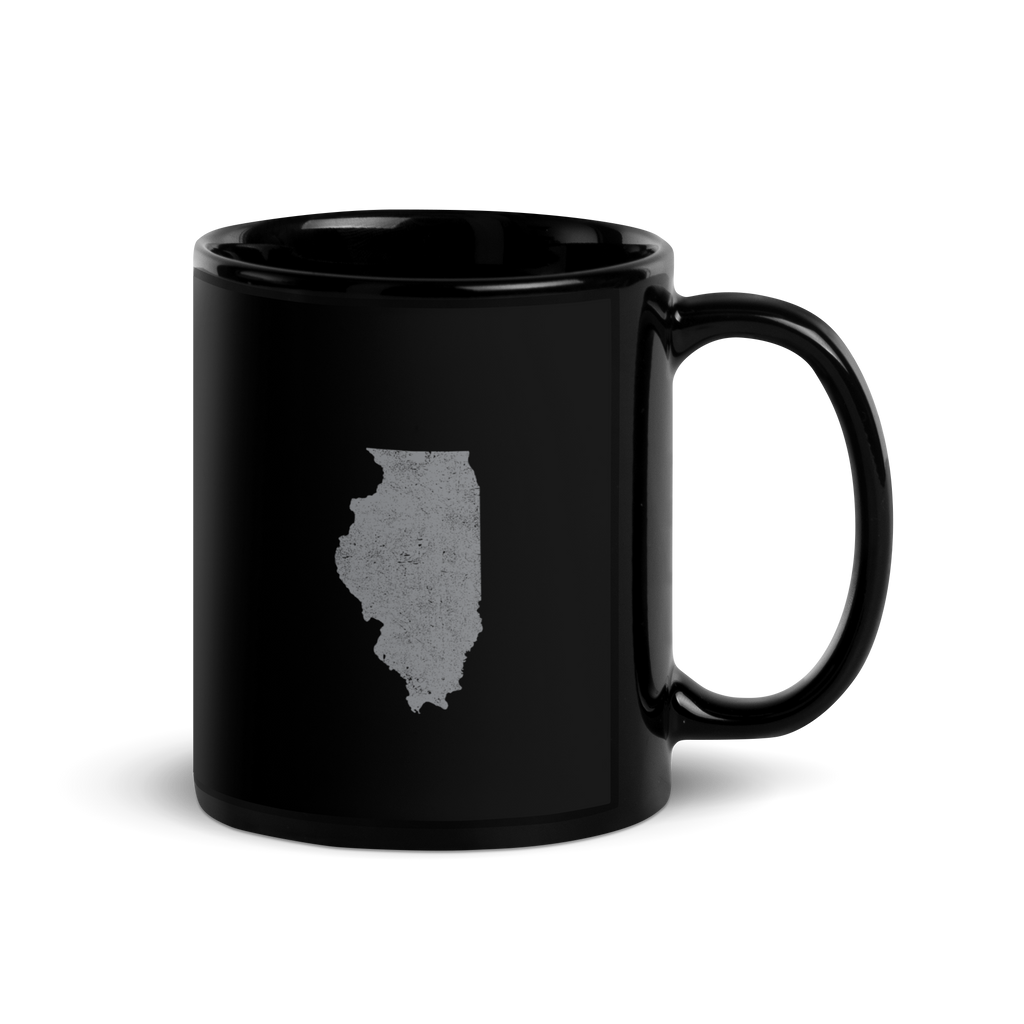 Illinois State Black Glossy Ceramic Coffee Mug Prairie State State Pride