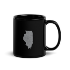 Illinois State Black Glossy Ceramic Coffee Mug Prairie State State Pride