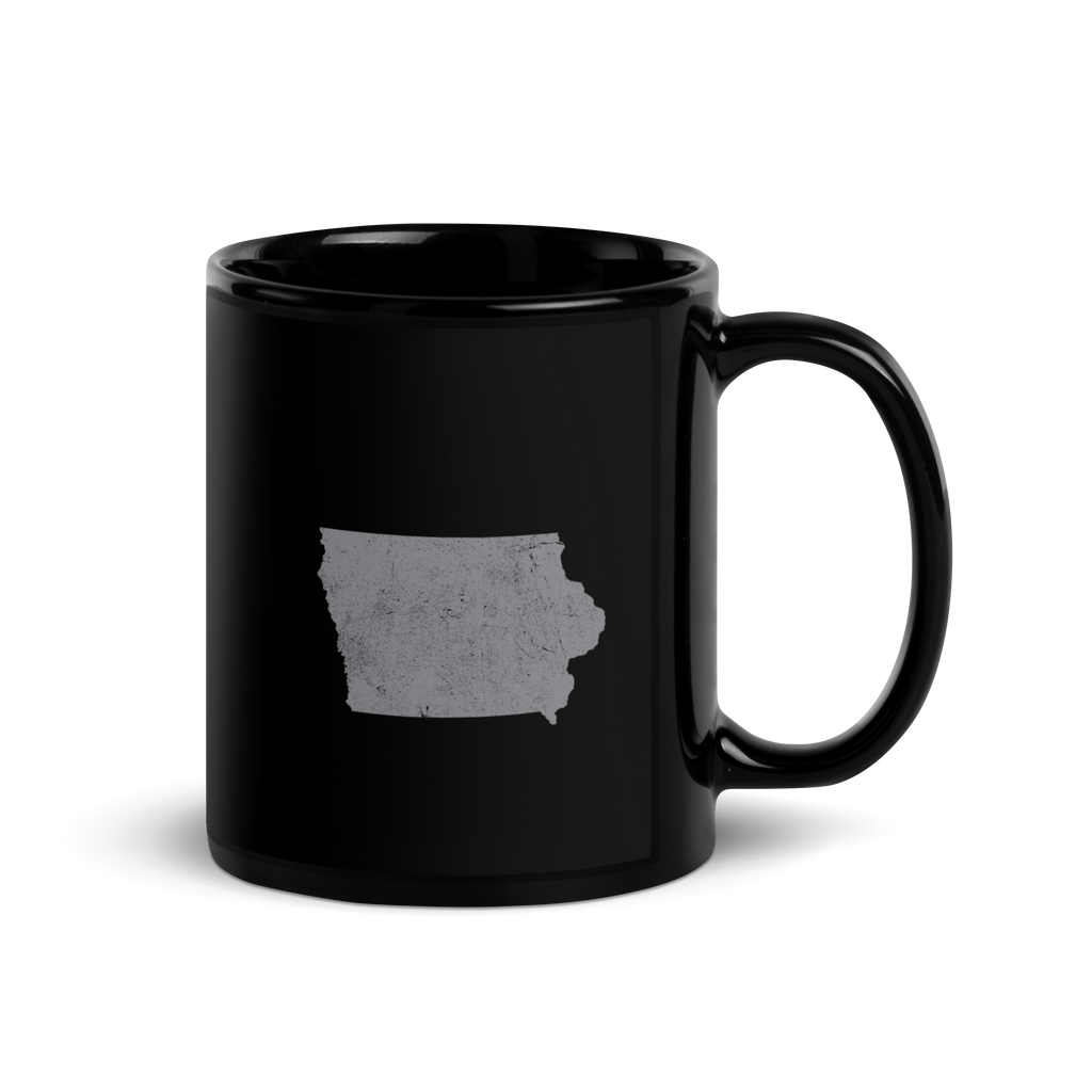 Iowa State Black Glossy Ceramic Coffee Mug Hawkeye State State Pride