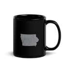 Iowa State Black Glossy Ceramic Coffee Mug Hawkeye State State Pride