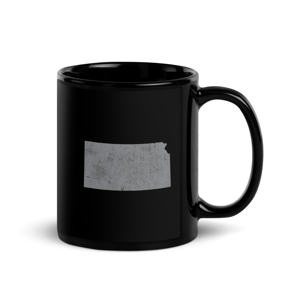 Kansas State Black Glossy Ceramic Coffee Mug Sunflower State State Pride