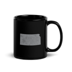 Kansas State Black Glossy Ceramic Coffee Mug Sunflower State State Pride