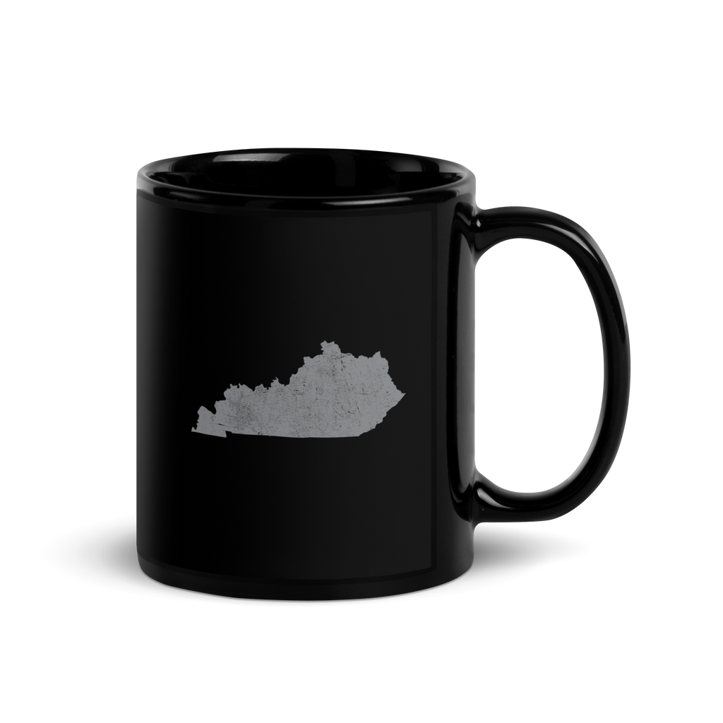 Kentucky State Black Glossy Ceramic Coffee Mug Bluegrass State State Pride