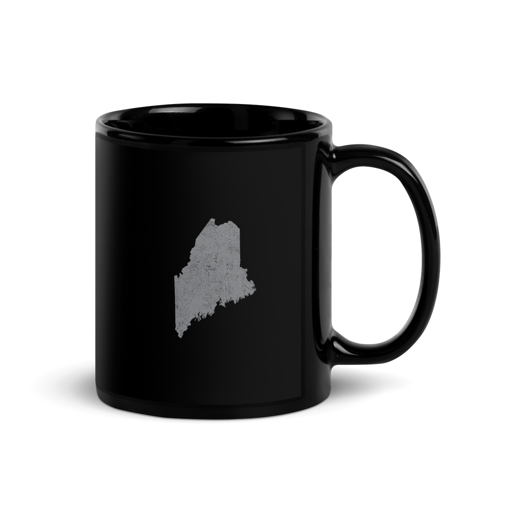 Maine State Black Glossy Ceramic Coffee Mug Pine Tree State State Pride