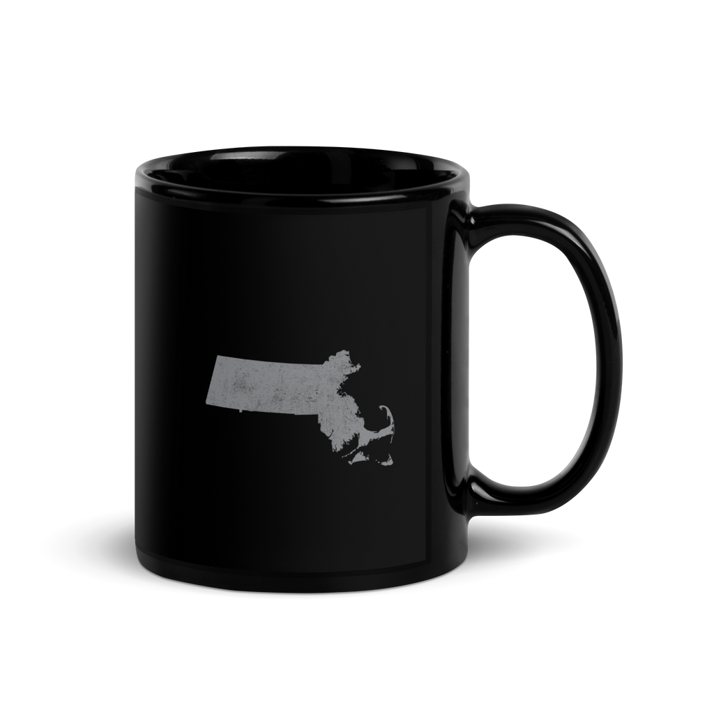 Massachusetts State Black Glossy Ceramic Coffee Mug Bay State State Pride