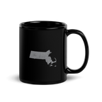 Massachusetts State Black Glossy Ceramic Coffee Mug Bay State State Pride