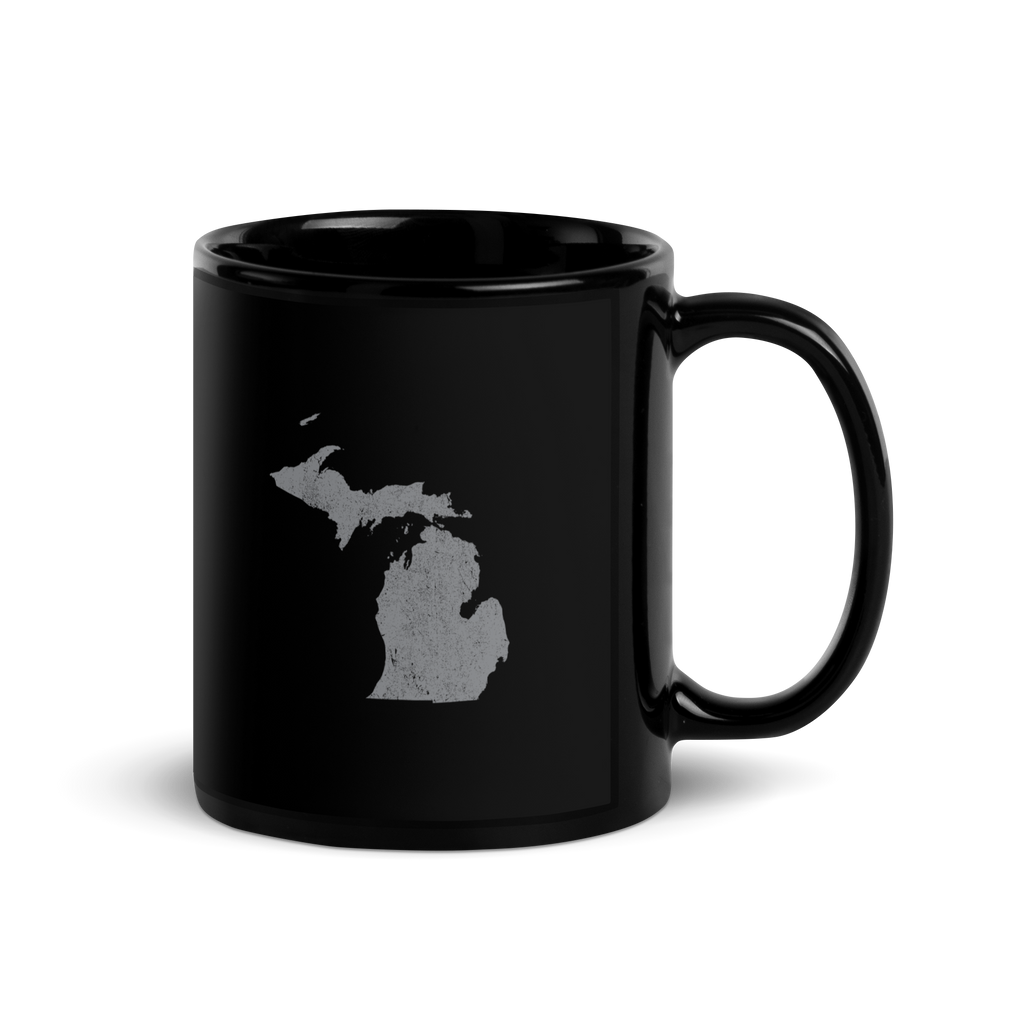 Michigan State Black Glossy Ceramic Coffee Mug Great Lakes State State Pride