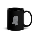 Mississippi State Black Glossy Ceramic Coffee Mug Magnolia State State Pride