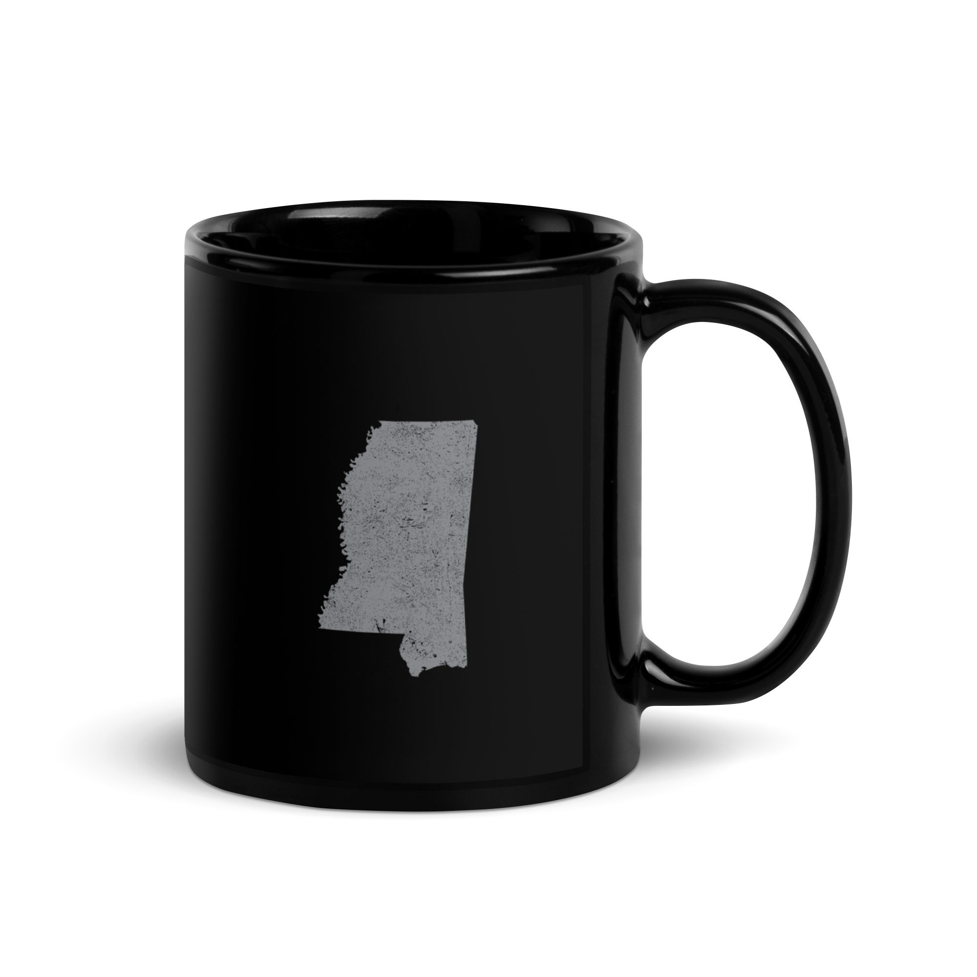 Mississippi State Black Glossy Ceramic Coffee Mug Magnolia State State Pride