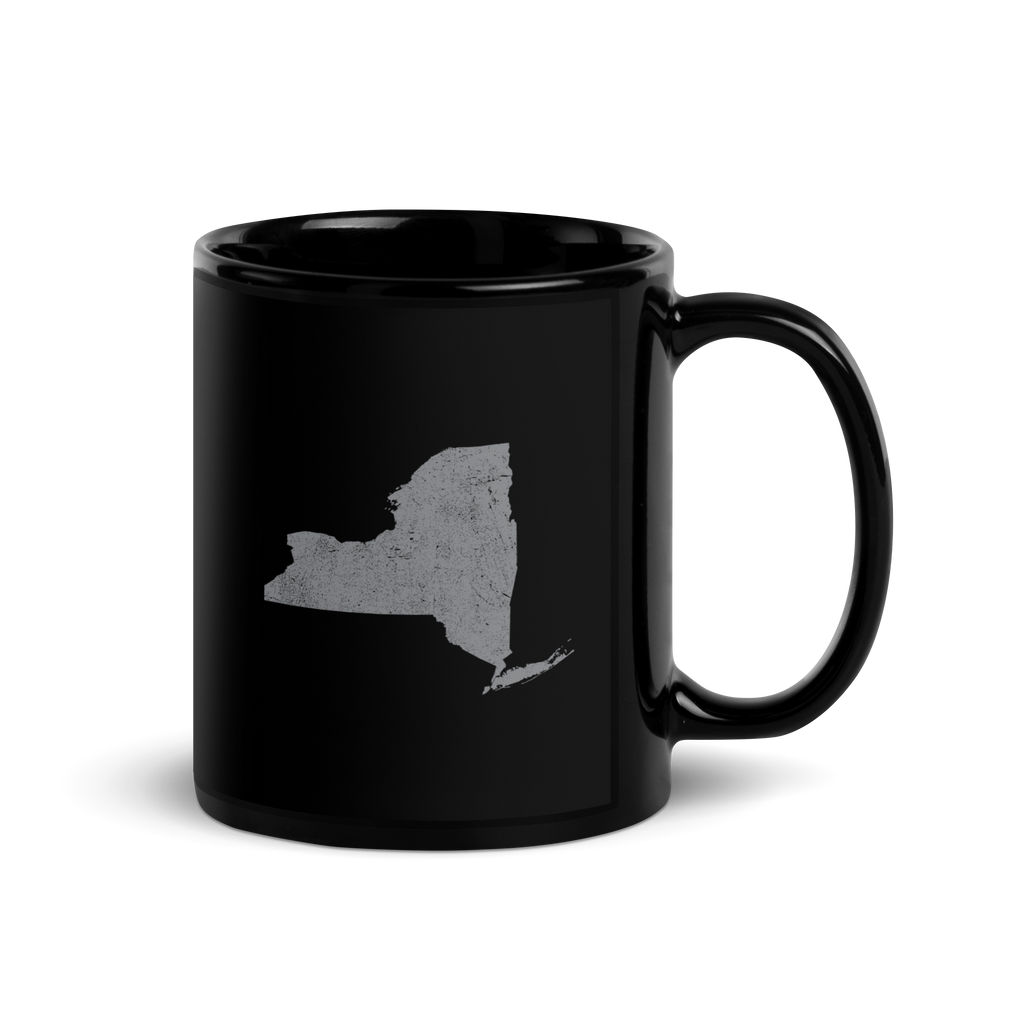 New York State Black Glossy Ceramic Coffee Mug Empire State State Pride