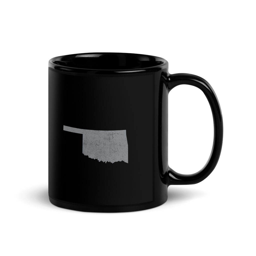 Oklahoma State Black Glossy Ceramic Coffee Mug Sooner State State Pride