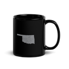 Oklahoma State Black Glossy Ceramic Coffee Mug Sooner State State Pride