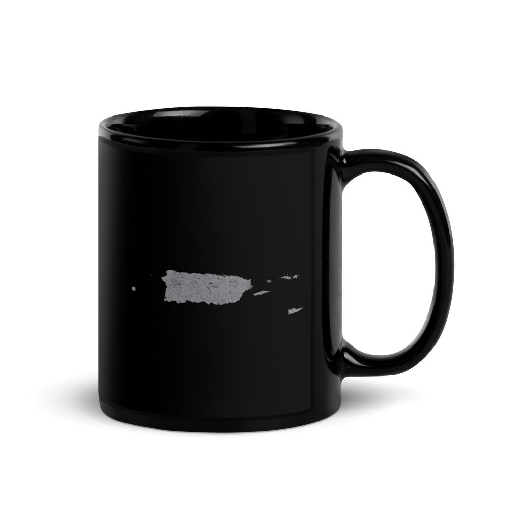 Puerto Rico State Black Glossy Ceramic Coffee Mug Island of Enchantment State Pride