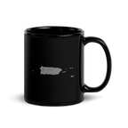 Puerto Rico State Black Glossy Ceramic Coffee Mug Island of Enchantment State Pride