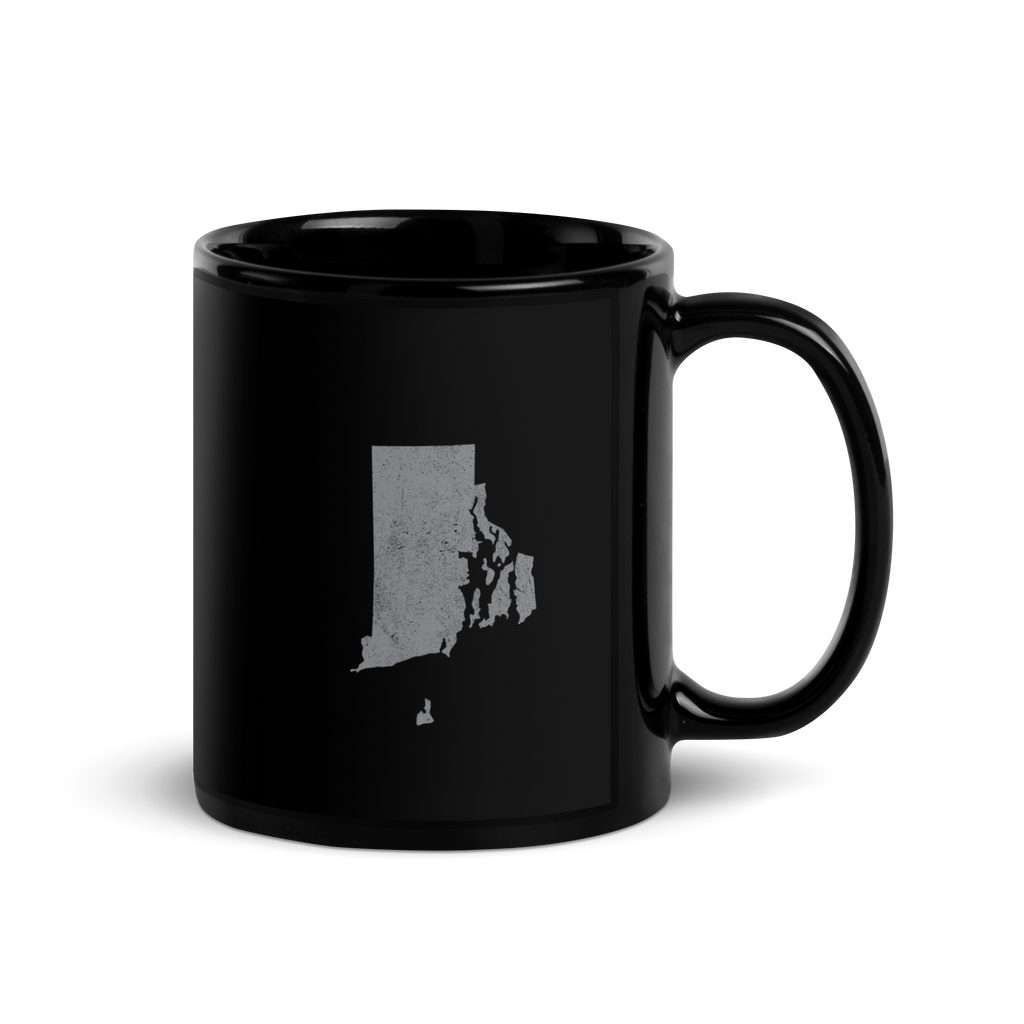 Rhode Island State Black Glossy Ceramic Coffee Mug Ocean State State Pride