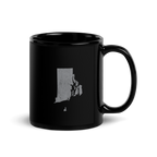 Rhode Island State Black Glossy Ceramic Coffee Mug Ocean State State Pride