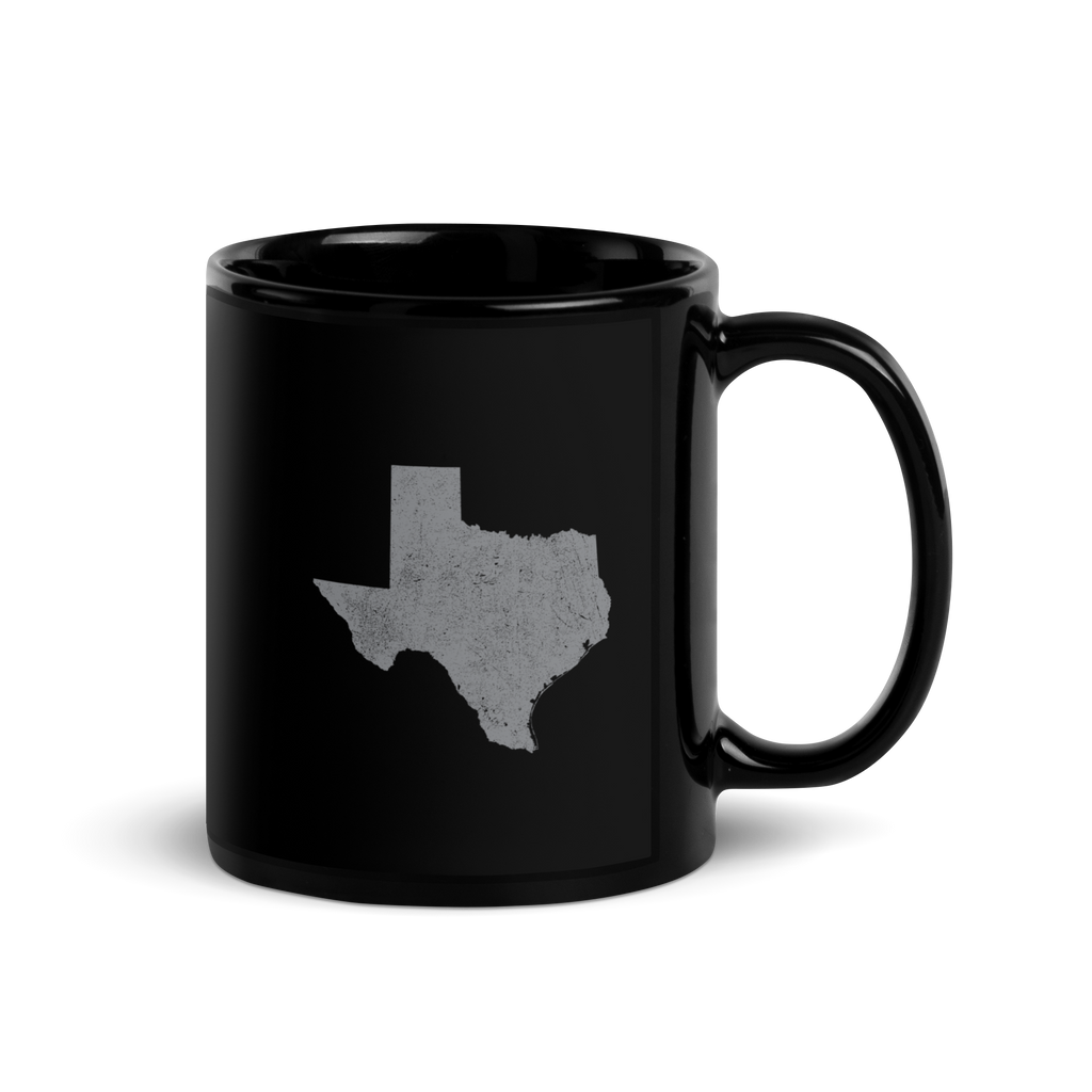 Texas State Black Glossy Ceramic Coffee Mug Lone Star State State Pride