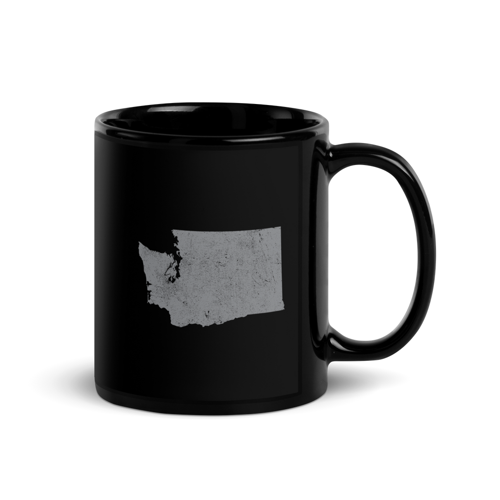 Washington State Black Glossy Ceramic Coffee Mug Evergreen State State Pride