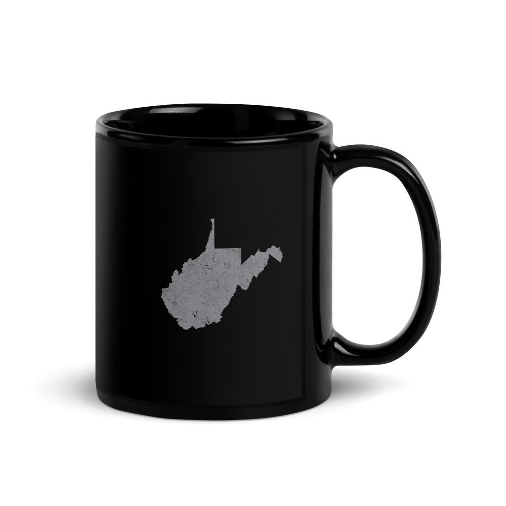West Virginia State Black Glossy Ceramic Coffee Mug Mountain State State Pride