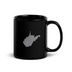 West Virginia State Black Glossy Ceramic Coffee Mug Mountain State State Pride