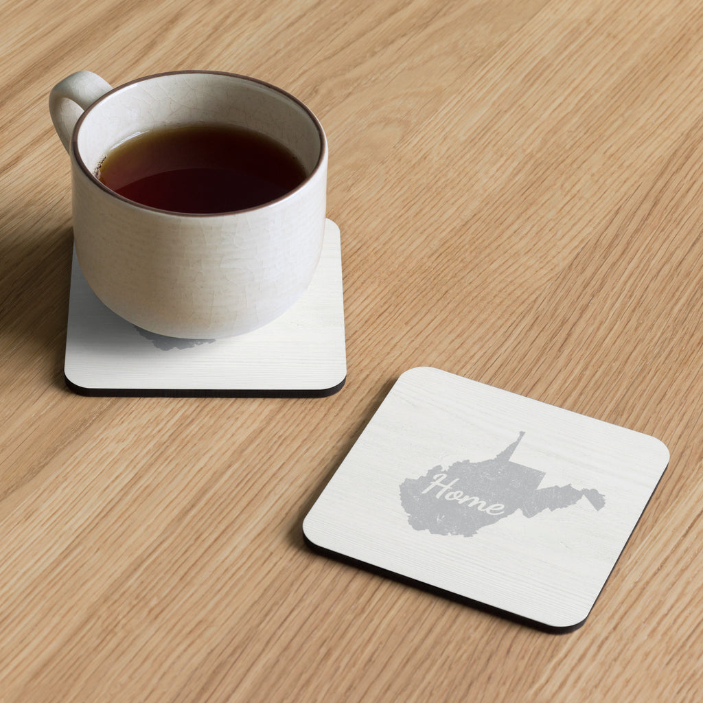 West Virginia Home Cork-Back Coasters 4-Pack Mountain State State Pride Drink Coasters