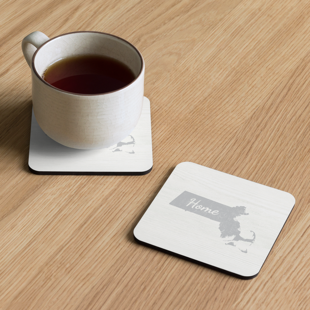 Massachusetts Home Cork-Back Coasters 4-Pack Bay State State Pride Drink Coasters