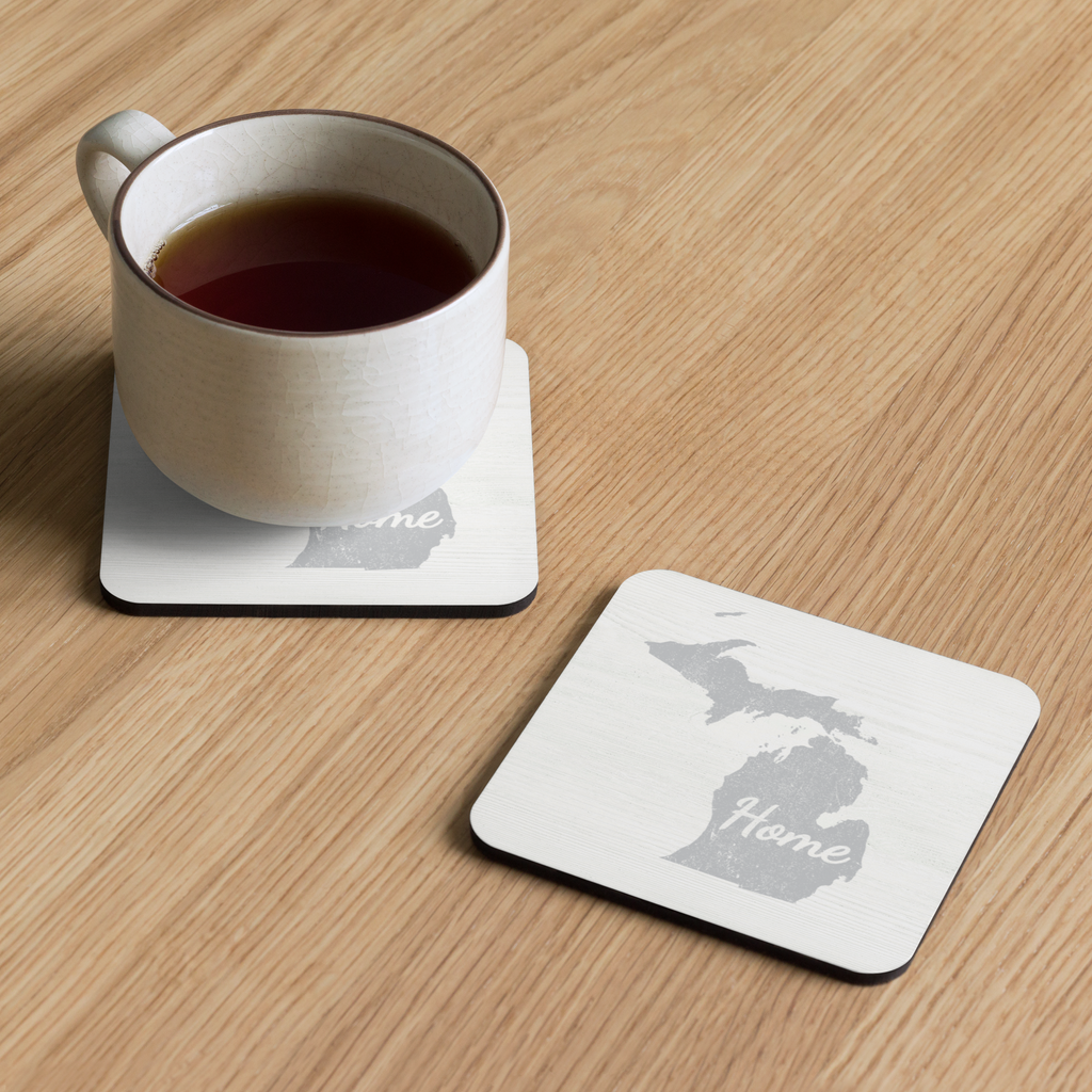 Michigan Home Cork-Back Coasters 4-Pack Great Lakes State State Pride Drink Coasters