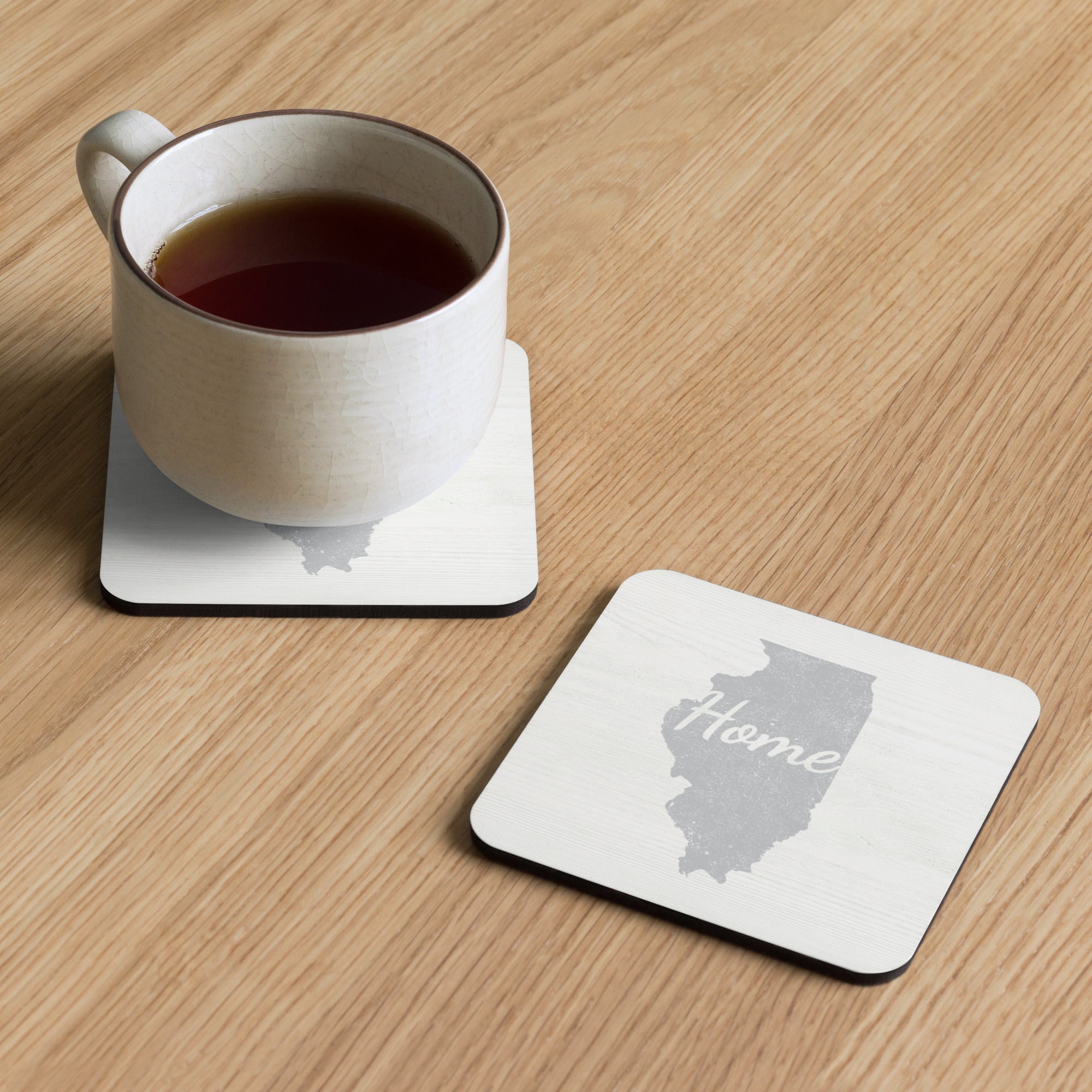 Illinois Home Cork-Back Coasters 4-Pack Prairie State State Pride Drink Coasters