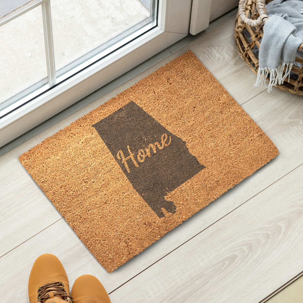 Alabama Home Welcome Doormat State Silhouette Heart of Dixie Door Mat