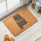 Alabama Home Welcome Doormat State Silhouette Heart of Dixie Door Mat