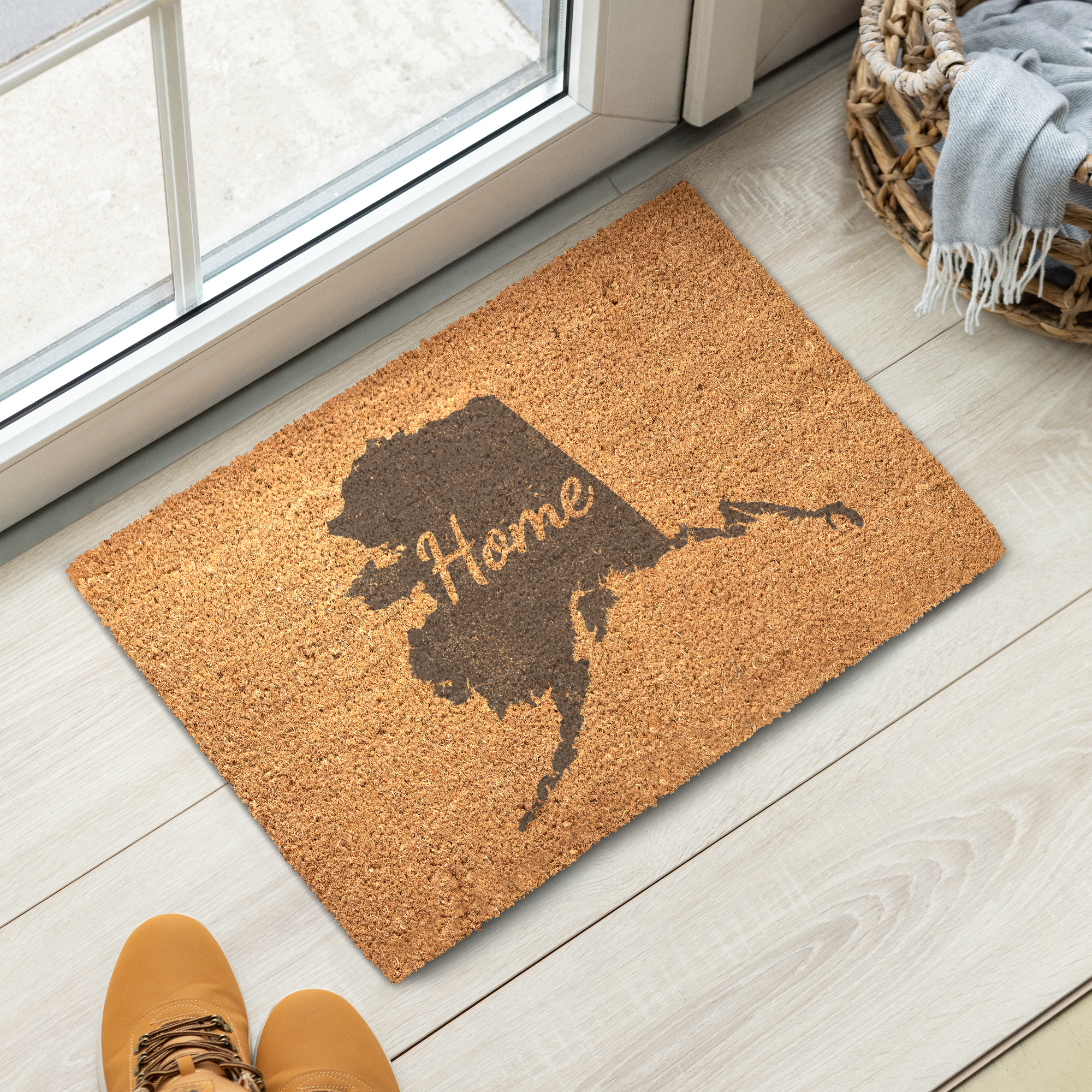 Alaska Home Welcome Doormat State Silhouette Last Frontier Door Mat