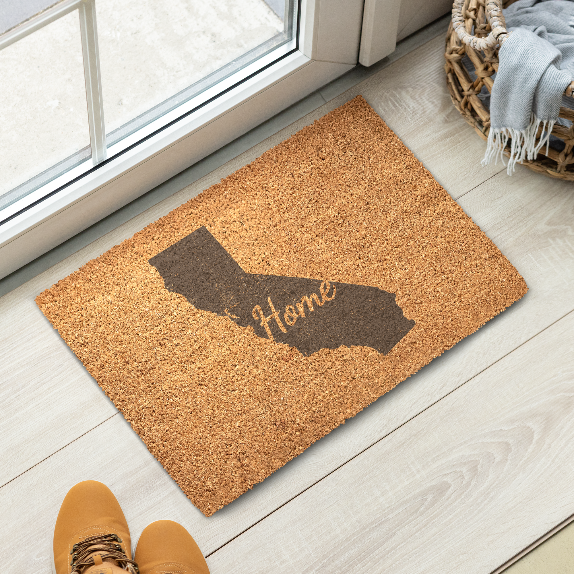 California Home Welcome Doormat State Silhouette Golden State Door Mat