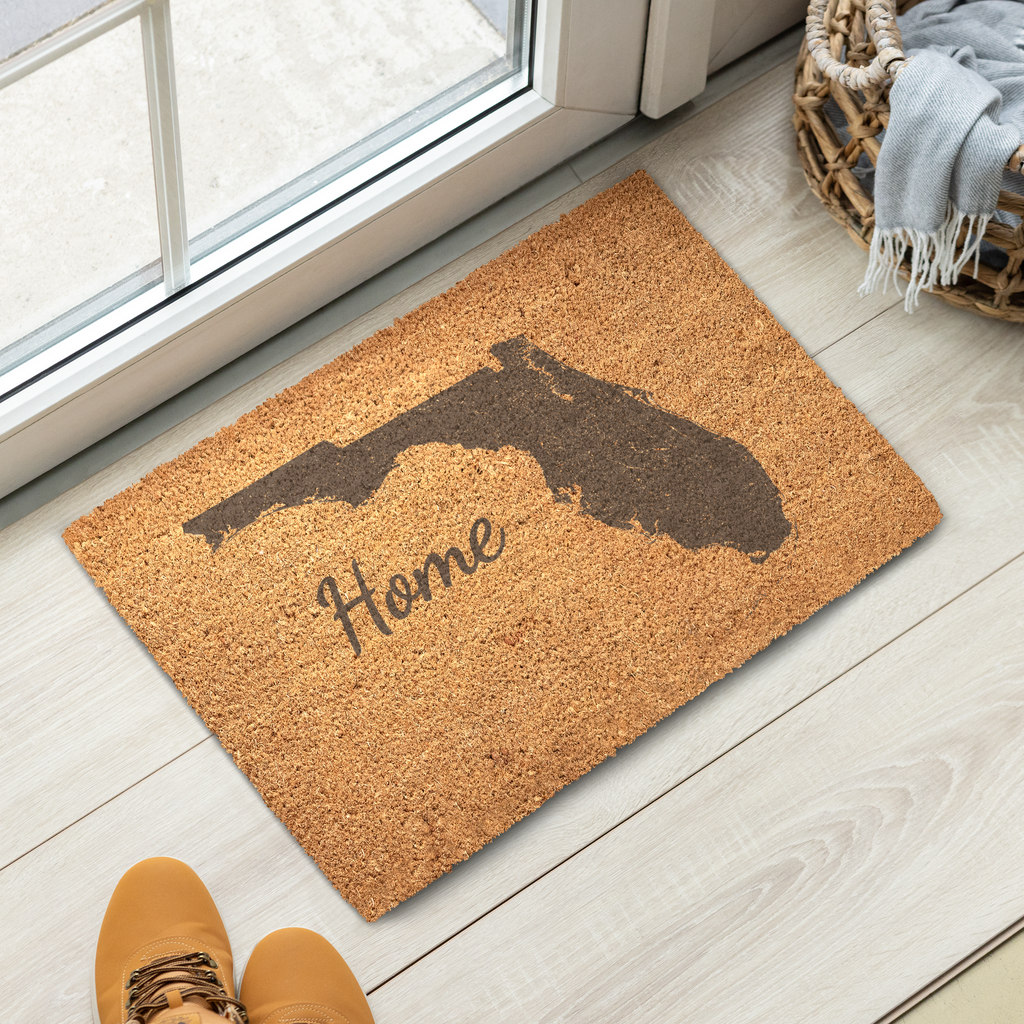 Florida Home Welcome Doormat State Silhouette Sunshine State Door Mat