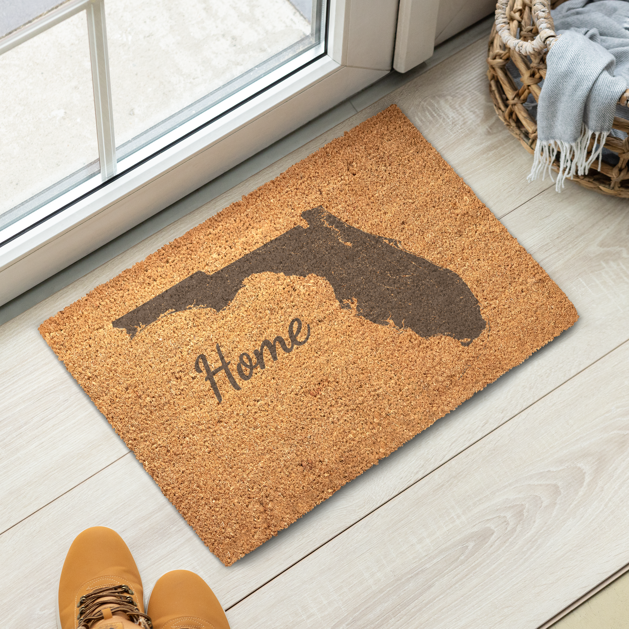 Florida Home Welcome Doormat State Silhouette Sunshine State Door Mat