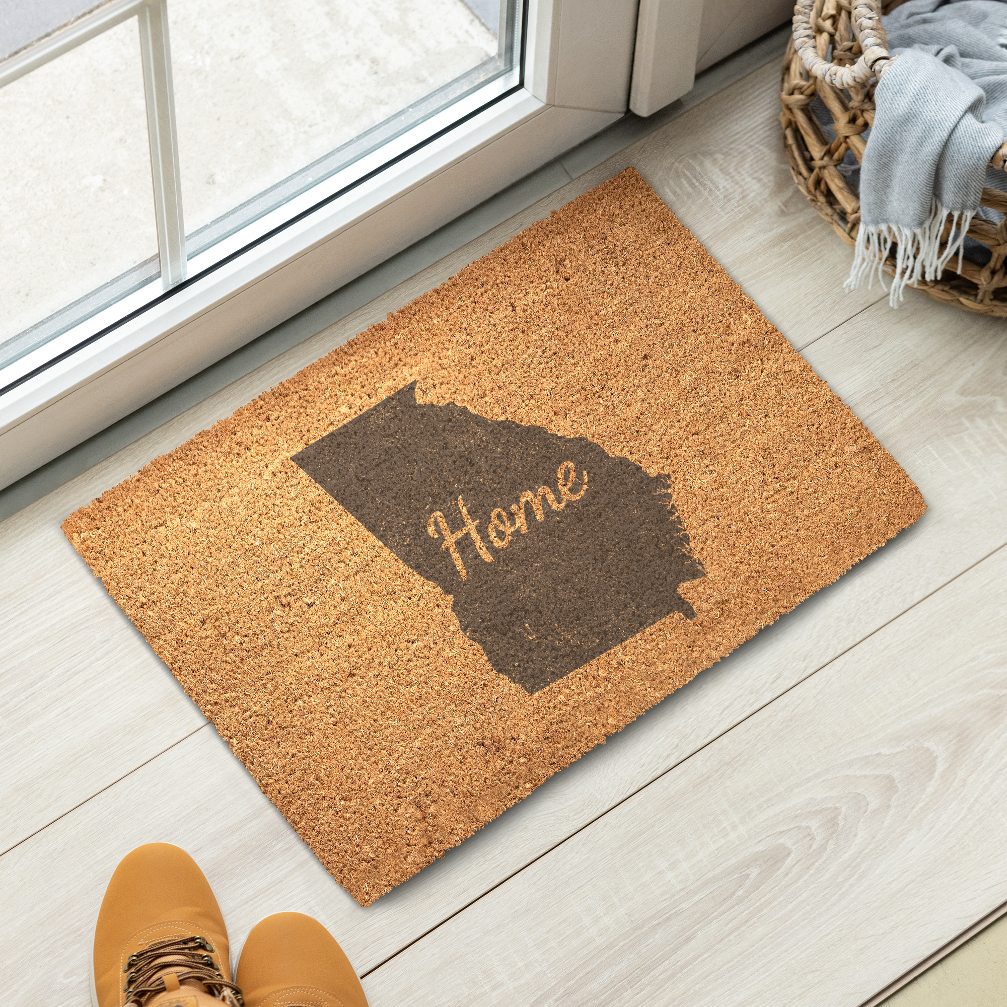 Georgia Home Welcome Doormat State Silhouette Peach State Door Mat