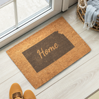 Kansas Home Welcome Doormat State Silhouette Sunflower State Door Mat