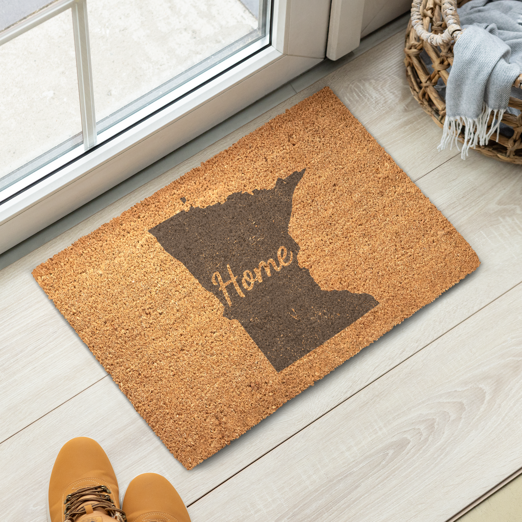Minnesota Home Welcome Doormat State Silhouette North Star State Door Mat