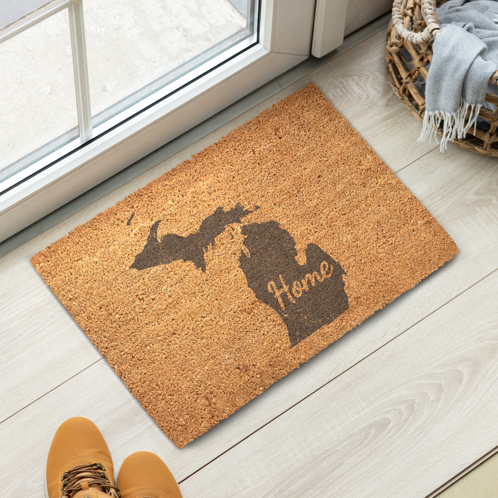 Michigan Home Welcome Doormat State Silhouette Great Lakes State Door Mat